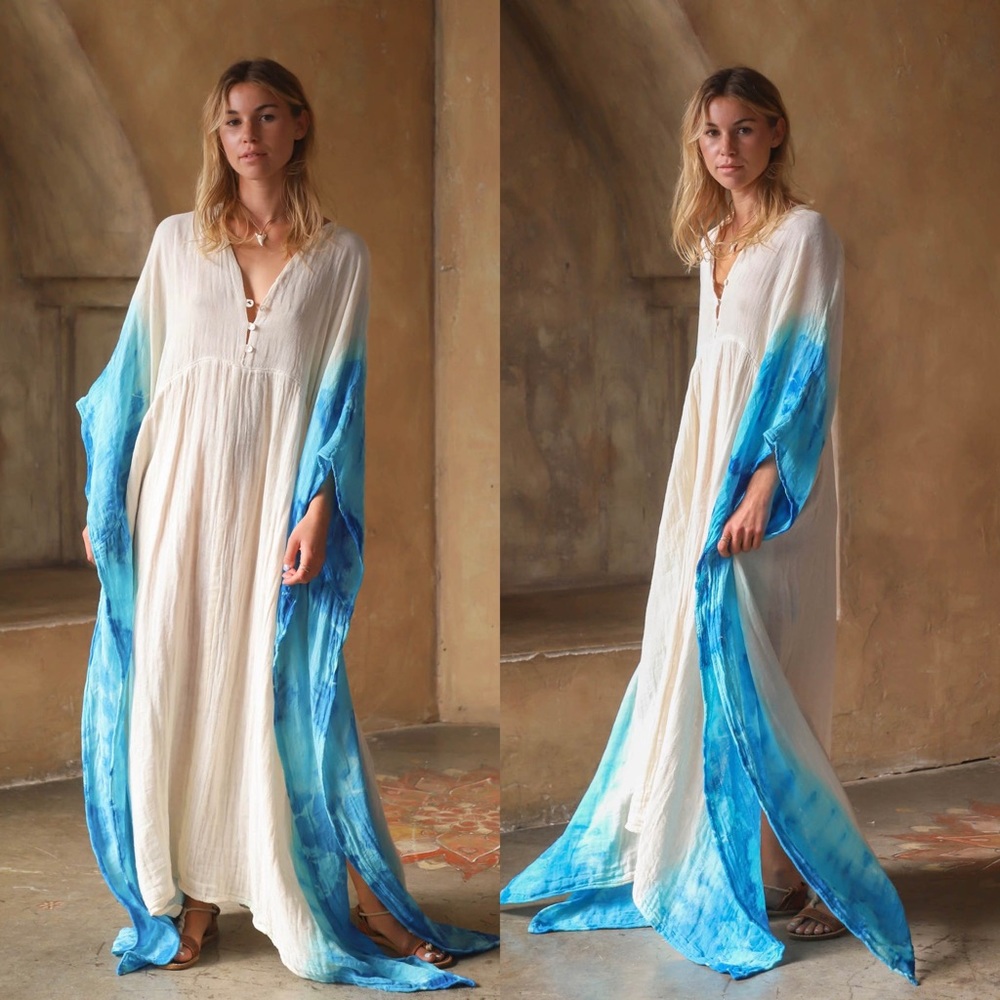 Jen's Pirate Booty White and Blue Maxi Dress